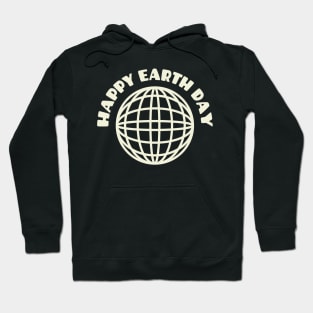 Happy Earth Day White Lineart Hoodie